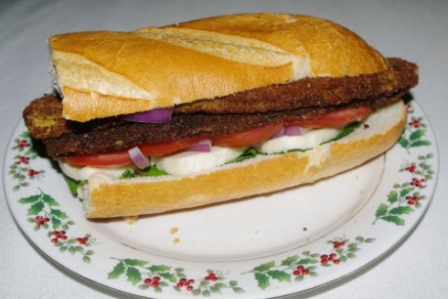 Fried Eggplant Sandwich